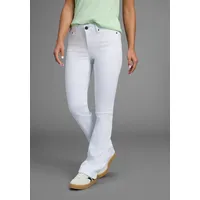 Arizona Bootcut-Jeans "Shaping", Damen, Gr. 76, K + L Gr, weiß, Jeans, Obermaterial: 98% Baumwolle, 2% Elasthan, Basic, bootcut fit lang, Jeans, elastische Passform, Bootcut-Beinform, Used-Waschung, hohe Taille