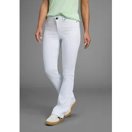Arizona Bootcut-Jeans "Shaping", Damen, Gr. 76, K + L Gr, weiß, Jeans, Obermaterial: 98% Baumwolle, 2% Elasthan, Basic, bootcut fit lang, Jeans, elastische Passform, Bootcut-Beinform, Used-Waschung, hohe Taille