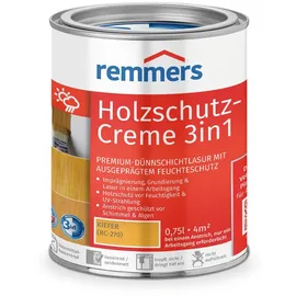 Remmers Holzschutz-Creme 3in1 kiefer, 0,75 Liter, tropffreie Holzlasur für aussen, 3in1: Imprägnierung, Grundierung - Lasur in EINEM Arbeitsgang