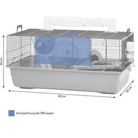 Savic Kleintierkäfig Sky Metro 80 x 50 x 50 cm blau