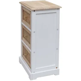 Mendler HWC-K87 63 x 40 x 28 cm Weiß / Natur