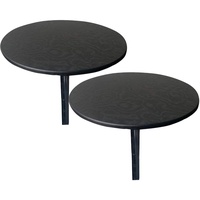 SYLC Runde Tischdecken für runde Tische, runde Tischdecke, wasserdicht, rutschfest, waschbar, Tischschutz, rund, hitzebeständig, Tischabdeckung, rund, abwischbar (schwarz und schwarz, 80 cm)