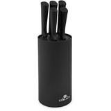 Gerlach Smart Black Messerblock Messerset Küchenmesserset 5 Messer aus Edelstahl Küchenmesser im Block Santoku Gemüsemesser Küche Küchenutensilien Küchenzubehör
