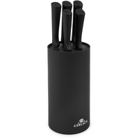Gerlach Smart Black Messerblock Messerset Küchenmesserset 5 Messer aus Edelstahl Küchenmesser im Block Santoku Gemüsemesser Küche Küchenutensilien Küchenzubehör