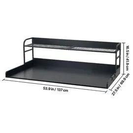 Vevor Arbeitsplatte für Waschmaschine & Trockner (137 x 69,9 cm) mit Haken & Ablage, bis 113 kg belastbar, Schwarz