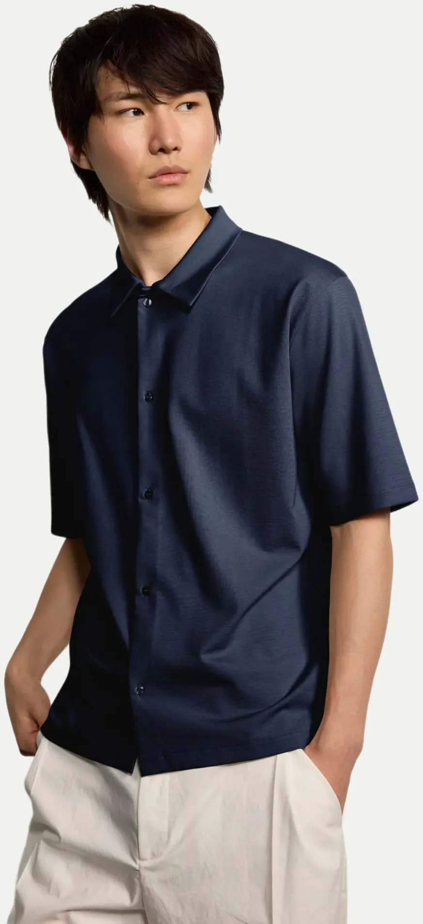 Hemd Bretollo in Jersey Blau L