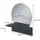 Vicco Badezimmerspiegel Elyra, Schwarz, 40 x 47.5 cm mit Ablage, Vicco