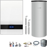 Buderus GB192i.2 Logaplus Gas-Brennwert Paket W50 weiß mit Regelung BC400 und Warmwasserspeicher SU160 - 35 kW - 7739621199