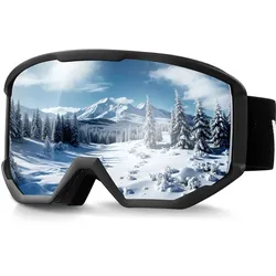 VEVOR Skibrille, zylindrische Linse mit Silver Mirror Revo-Beschichtung, OTG Anti-Beschlag-Motoradbrille, Motocross Brille, Crossbrille geeignet zum Skifahren, Skaten, Snowboarden, Radfahren