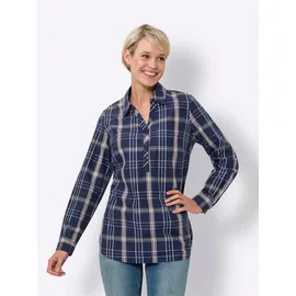 Sieh an! Longbluse in marine-weiß-kariert | Gr.: 42
