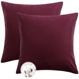 Aisbo Kissenbezug 80x80 Baumwolle 2er Set - weiche Kopfkissenbezug 80 x 80 Rot mit Reißverschluss, 80x80cm Pillow Cover Pillowcase
