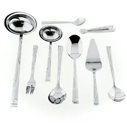 Almina 84 teiliges Besteckset mit Muster Essbesteck Edelstahl 18/10 für 12 Personen