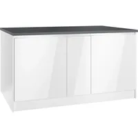 Kochstation Kücheninsel »KS-Virginia«, Breite 153 cm, MDF-Fronten, Flaschenregal weiß