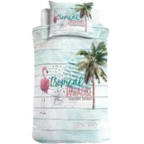 Traumschlaf Tropical Paradise bunt 155 x 220 cm + 80 x 80 cm