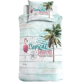 Traumschlaf Tropical Paradise bunt 155 x 220 cm + 80 x 80 cm