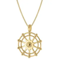 trendor Panzerkette Steuerrad-Anhänger Gold 333/8 K mit vergoldeter Silber- goldfarben 50 cm