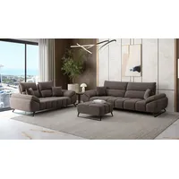 Möbeldreams Polstergarnitur Sofa-Set Ruby – Bouclé-Struktur, verschiebbare Lehne für Schlafbereich, (Set oder als Einzelsofas – wahlweise als 3-Sitzer oder 2-Sitzer, 3-tlg., 3-3-1 Set, 3-2-1 Set, 2 Sitzer oder 3 Sitzer), Kaltschaum, Pflegeleicht, ideal für Familien & Haustiere braun