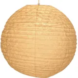 GURU SHOP Runder Lokta Papierlampenschirm, Hängelampe Coronada - Ø 50 cm Weiß, Lokta-Papier, Asiatische Lampenschirme aus Papier & Stoff