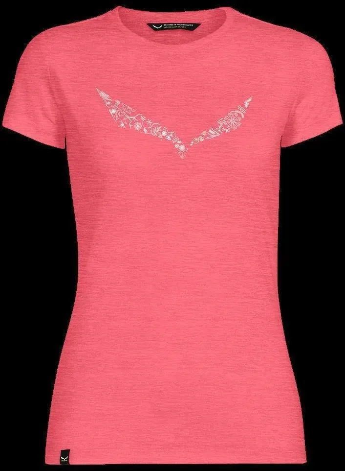 Salewa SOLIDLOGO DRI-RELEASE T-Shirt calypso coral melange 40 - Farbe:calypso coral melange$Größe:40