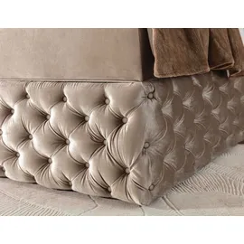 yourhouse24 Boxspringbett Castel (Bonell-Matratze und Topperr), mit zwei Bettkästen (Farbe: Ikoo 05, Größe: 160x200 cm) - Beige/Braun/Rosa/Dunkelblau/Grün/Hellgrau/Grau/Dunkelgrau