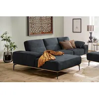 W.SCHILLIG Ecksofa run, Designsofa mit tollem Sitzkomfort, bequem, L-Form, mit Holzsockel, Füße in Schwarz pulverbeschichtet, Breite 299 cm schwarz