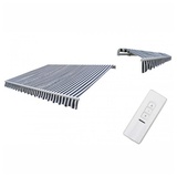 vidaXL Motorisierte Gelenkarmmarkise 400 x 300 cm blau/weiß