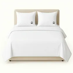 Benetton - 4-teiliges King-Size-Bett-Set: Bettlaken (240x290cm), Spannbettlaken (175x200cm), 2 Kissenbezüge (50x80cm), 100 % weiße Baumwolle