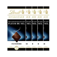 Lindt Excellence Meersalz feine und herbe Schokolade 100g 5er Pack