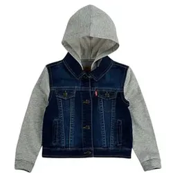 Levi's® Kids Boys Jeansjacke mit Sweatärmel und Kapuze, Babymode (6 - 24 Monate)