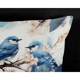Muller Textil Zari Blumen Blau 135 x 200 cm + 2 x 80 x 80 cm