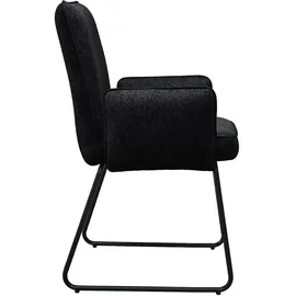 Svita ALBA 2er Set Esszimmerstühle Armlehnstuhl Polsterstuhl Stoffbezug Schwarz