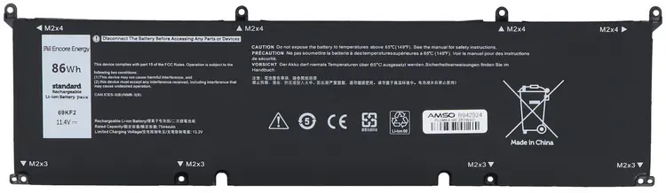 Neuer Encore Energy Akku für Dell G5 15 (5510) (5511) (5515) XPS 15 (9500) Alienware m15 R5 R6 R7 86Wh 11,4V 7544mAh 69KF2