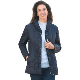 GOLDNER Kurzgröße: Jacke mit attraktivem Stepp-Mustermix in marine | Gr.: 19
