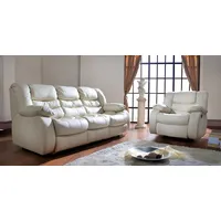 Xlmoebel Sofa Vielfältiges Sofa-Set aus Leder mit Relaxfunktion, bestehend aus, Hergestellt in Europa weiß