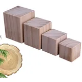 Jolan 4 Stück Möbelbeine Holz, Tischbeine, 3~20cm Höhe Verfügbar Möbelfüsse, DIY Natürlichen Massivholz Möbelfüße, Tischfüße, Für Sofa Schreibtisch Schrank Zu Erhöhen,Wood-5×5×3cm