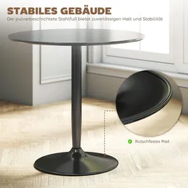 Homcom Runder Esstisch 80 x 75 x 80 cm schwarz