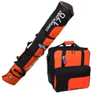 BRUBAKER Sporttasche Carver Pro Skitasche Kombi Set (2-tlg., reißfest und nässeabweisend), Skisack und Skischuhtasche für 1 Paar Ski orange|schwarz 170 cm x 34 cm x 34 cm