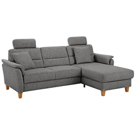 Home Affaire Ecksofa Palmera 244x89x163 cm Struktur Recamiere rechts ohne Bettfunktion-ohne Bettkasten, grau (20582753-0)
