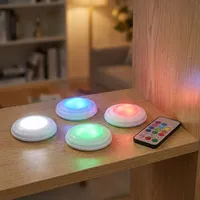 ideoon lights LED Push-Lichter 4er-Set 12 Farben weiß