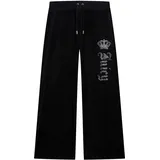 Juicy Couture Sweathose JUICY COUTURE "GOTHIC CROWN OG STRAIGHT LOW RISE PANTS. Damen", Damen, Gr. S, EURO-Größen, schwarz, Samt, 95% Polyester, 5% Elasthan, Hosen Sweathose, Trainingshose Damen, Sweathose, Velour, Jogginghose mit Glitzer, Sale