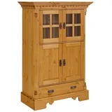 Landhaus Wohnzimmerschrank aus Kiefer Massivholz Glastüren