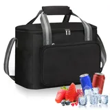 Aoreun 15L Kühltasche Picknicktasche Lunchtasche, Weiche kühltasche klein, kühltasche faltbar, Wasserdichtes Kühlrucksack, Thermotasche, Isoliertasche für Herren Damen Schule/Camping Outdoor - Schwarz