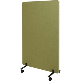 MCW Akustik-Trennwand MCW-G77, Büro-Sichtschutz Raumteiler Pinnwand, doppelwandig rollbar Stoff/Textil ~ 127x80cm grün