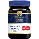 Manuka Health - Manuka Honig MGO 400+ 500g, hergestellt und abgefüllt in Neuseeland mit zertifiziertem Methylglyoxal Gehalt, natürlicher Manuka Honig von der Manukapflanze, 100% Manuka, vegetarisch