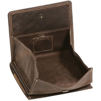 LEAS Wiener-Schachtel mit großer Kleingeldschütte im Vintage Style, Echt-Leder, dunkelbraun Vintage-Collection''