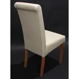Mendler 2er-Set Esszimmerstuhl Stuhl Küchenstuhl Novara II, Leder ~ creme, helle Beine