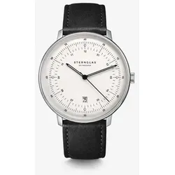 STERNGLAS - HAMBURG - silber satiniert - silber - Modena schwarz / 42MM