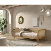 MID.YOU Bett Olive ca. 90x200 cm Eichefarben