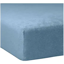 Traumschlaf Spannbettlaken Biber 120 x 200 - 130 x 200 cm blau