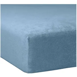 Traumschlaf Spannbettlaken Biber 120 x 200 - 130 x 200 cm blau